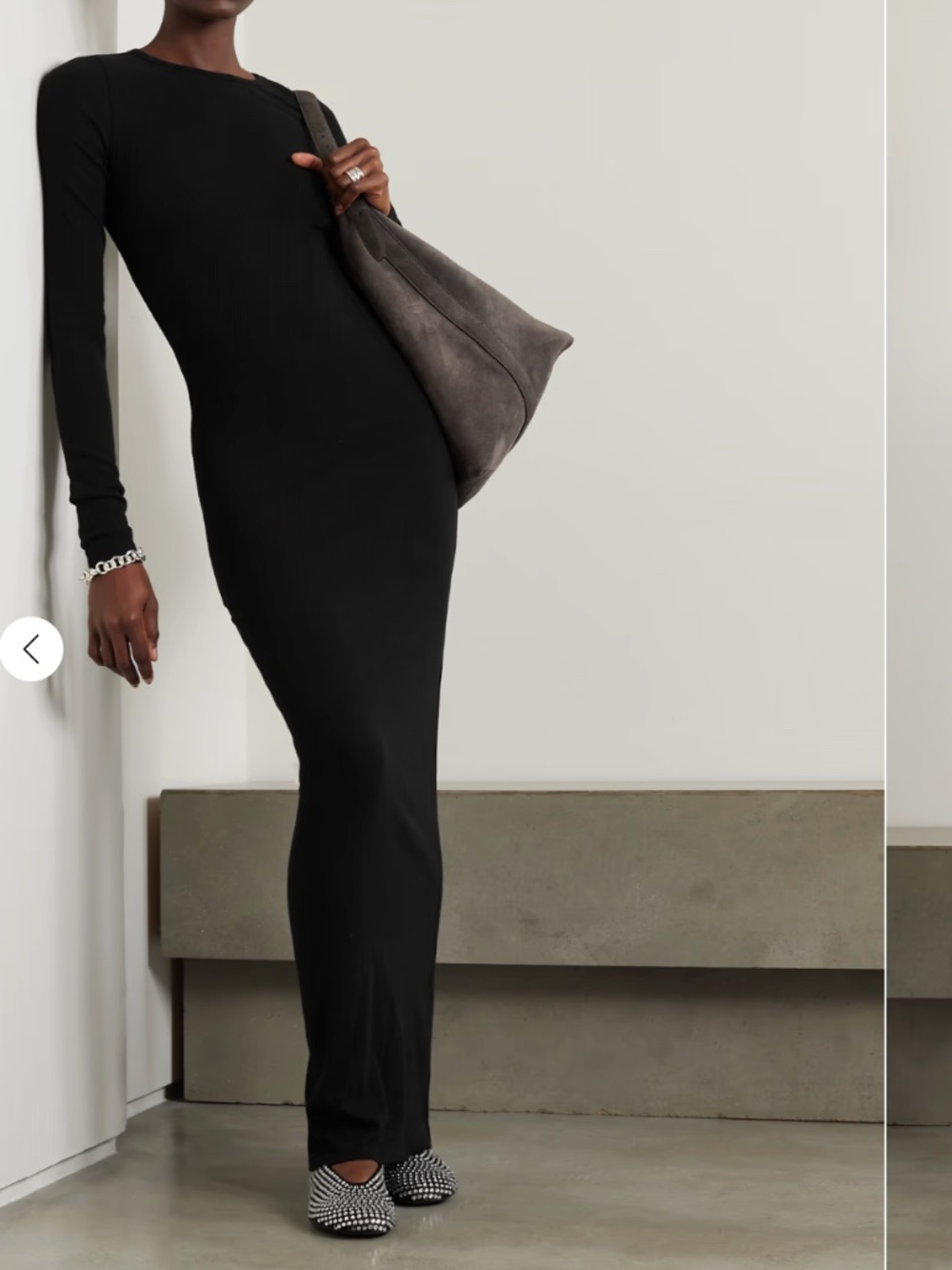 ÉTERNE Ribbed stretch-jersey maxi dress